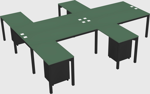 Shared l-shaped desk