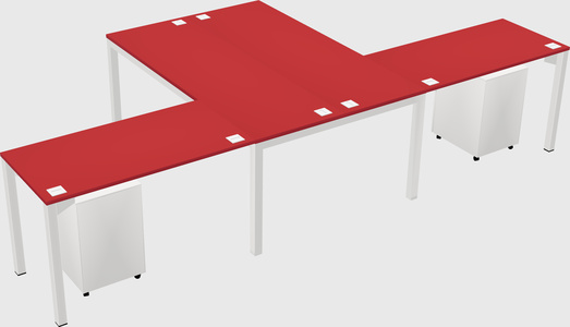 Shared l-shaped desk