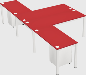Shared l-shaped desk