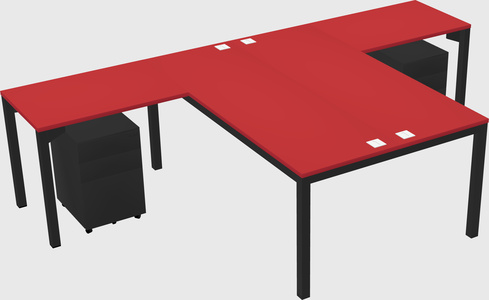 Shared l-shaped desk
