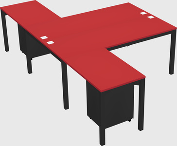 Shared l-shaped desk