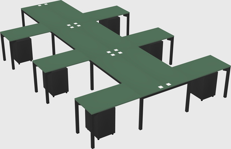 Shared l-shaped desk