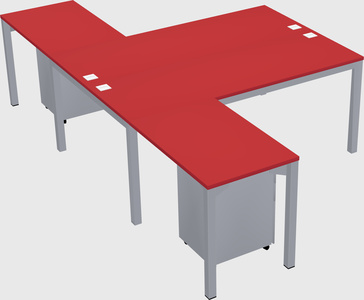 Shared l-shaped desk