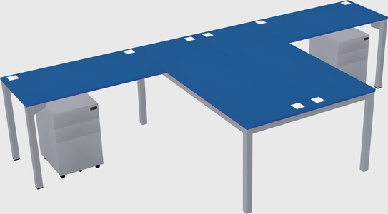 Shared l-shaped desk