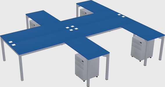 Shared l-shaped desk