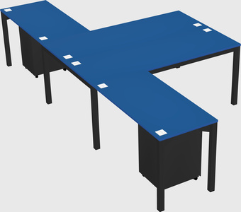 Shared l-shaped desk