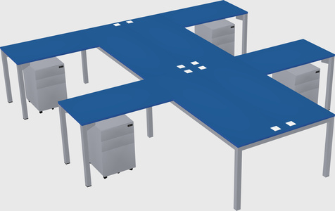 Shared l-shaped desk