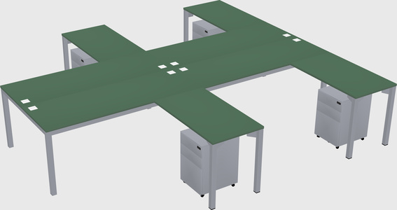 Shared l-shaped desk