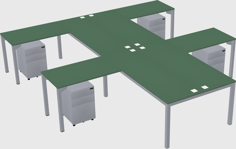 Shared l-shaped desk