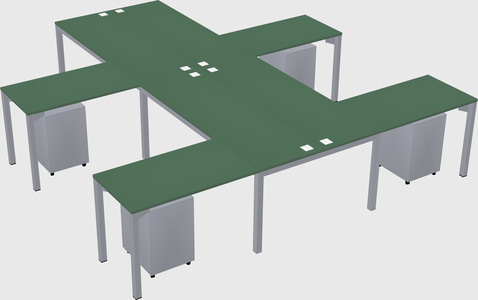 Shared l-shaped desk