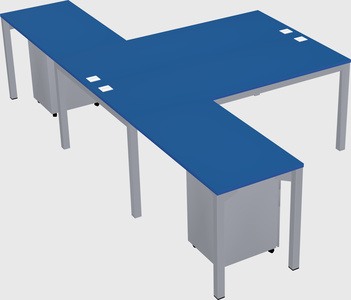 Shared l-shaped desk