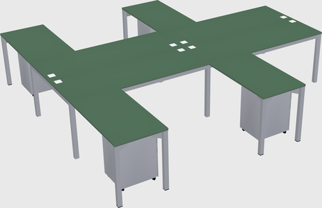 Shared l-shaped desk