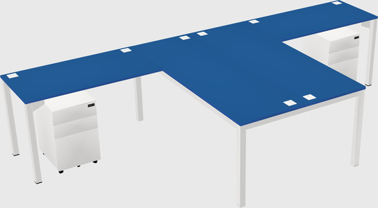 Shared l-shaped desk