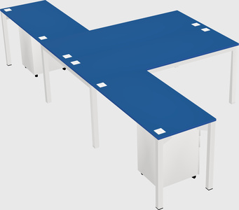 Shared l-shaped desk