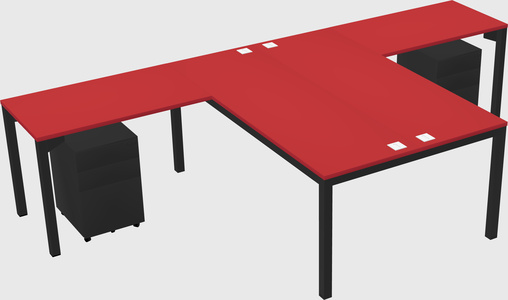 Shared l-shaped desk