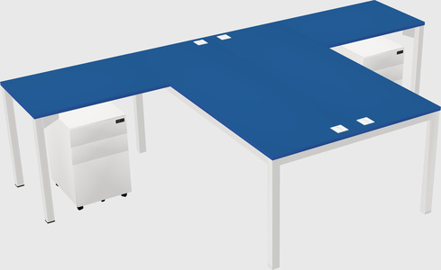 Shared l-shaped desk
