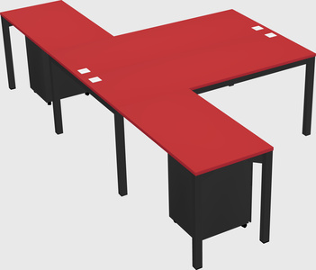 Shared l-shaped desk