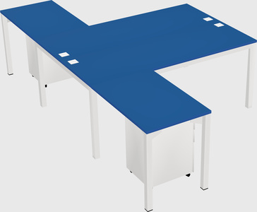 Shared l-shaped desk
