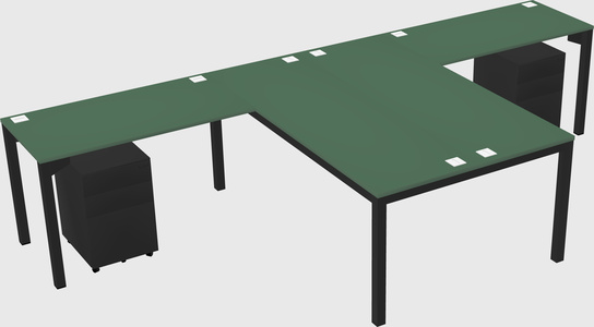 Shared l-shaped desk