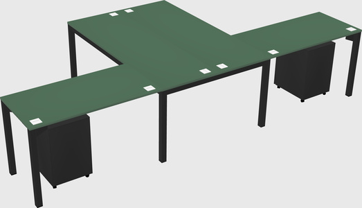 Shared l-shaped desk