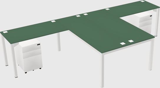 Shared l-shaped desk