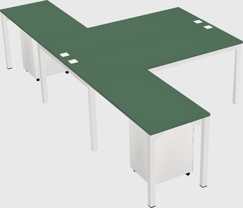 Shared l-shaped desk