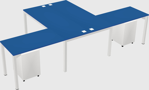 Shared l-shaped desk