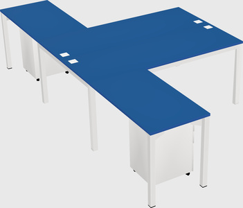 Shared l-shaped desk