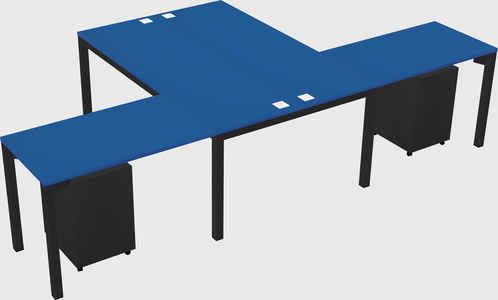 Shared l-shaped desk