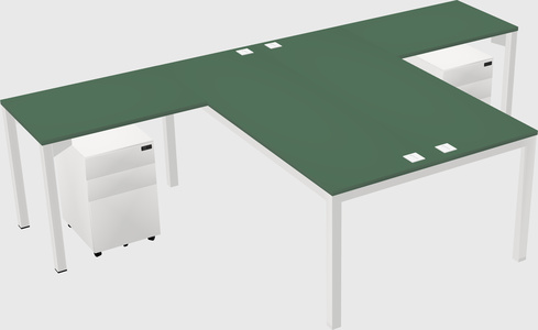 Shared l-shaped desk