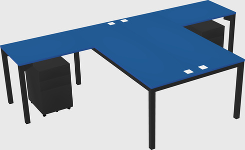 Shared l-shaped desk