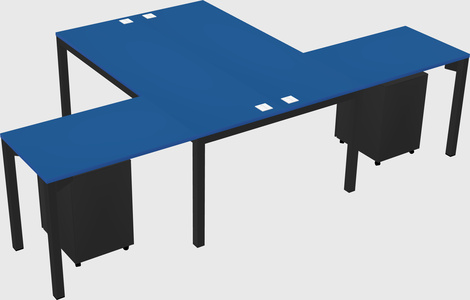 Shared l-shaped desk