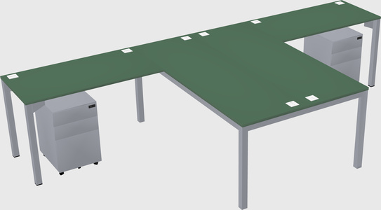 Shared l-shaped desk