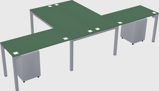 Shared l-shaped desk