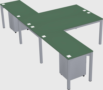 Shared l-shaped desk