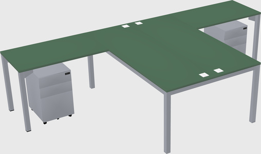 Shared l-shaped desk