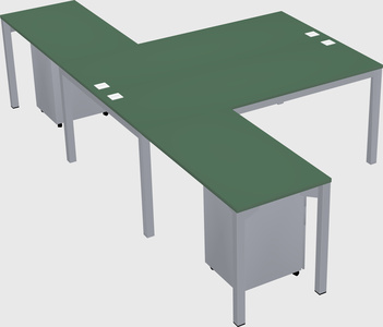 Shared l-shaped desk