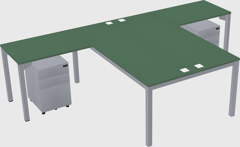 Shared l-shaped desk
