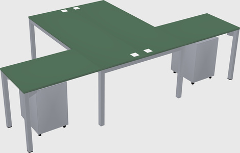Shared l-shaped desk