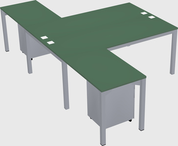 Shared l-shaped desk