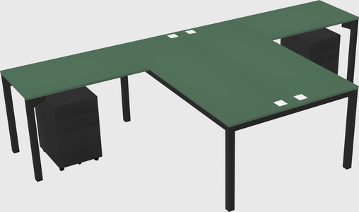 Shared l-shaped desk