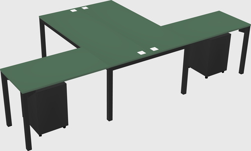 Shared l-shaped desk