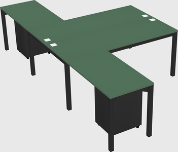 Shared l-shaped desk