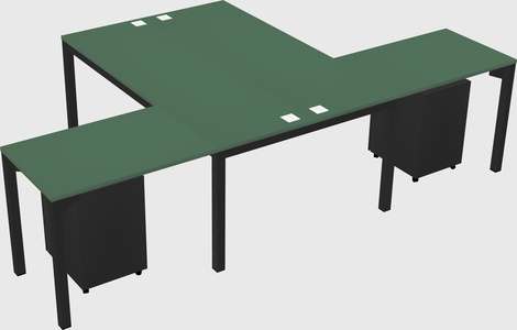 Shared l-shaped desk