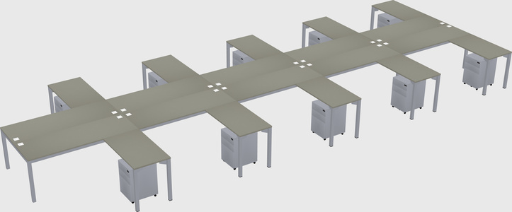 Shared l-shaped desk