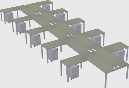 Shared l-shaped desk