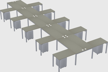 Shared l-shaped desk