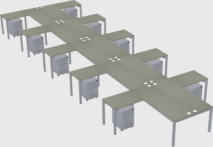 Shared l-shaped desk