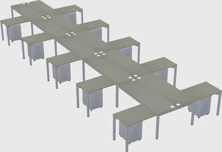 Shared l-shaped desk