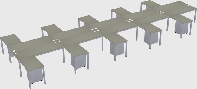 Shared l-shaped desk
